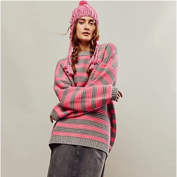 NWOT 🔥One of Kind 🔥Free People Links Pullover Size L - Picture 3 of 4